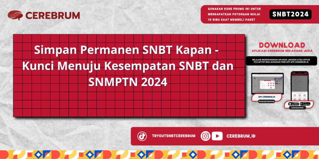 Simpan Permanen SNBT Kapan